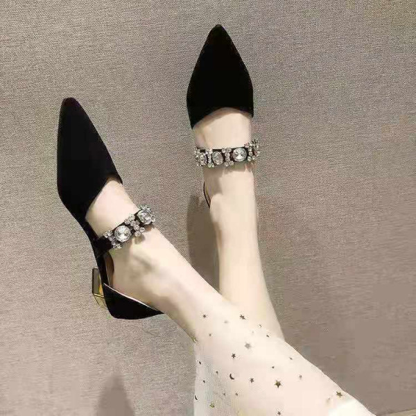Velvet Low Heel Ladies Shoe