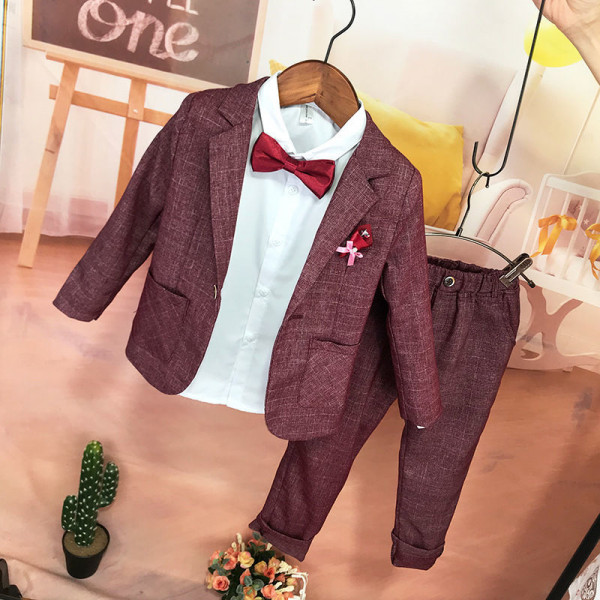 2021 Autumn And Winter British Children's Clothing, Flower Girl Boy Suit, Suit Child Dress, Three-Piece Suit