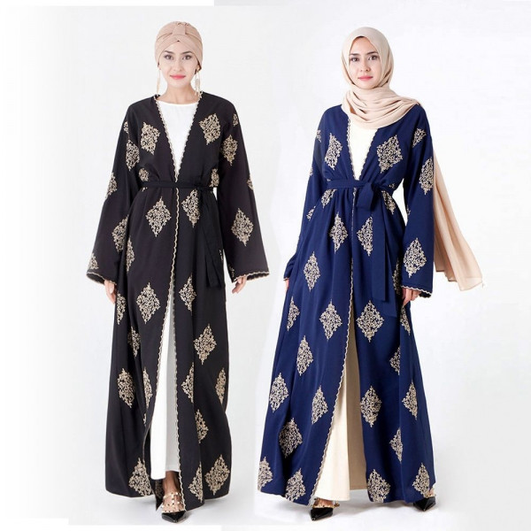 Muslim Dress, Long Sleeves, Hui Gold Thread, Heavy Industry Embroidery, Turkish Women's Clothing, Ramadan Hui Cardigan Robe