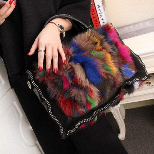 Colorful Wool Fashionable Handbag For Women