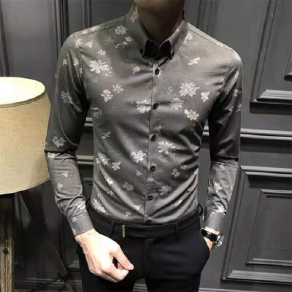 Men's Flower Print Full Sleeves Shirt